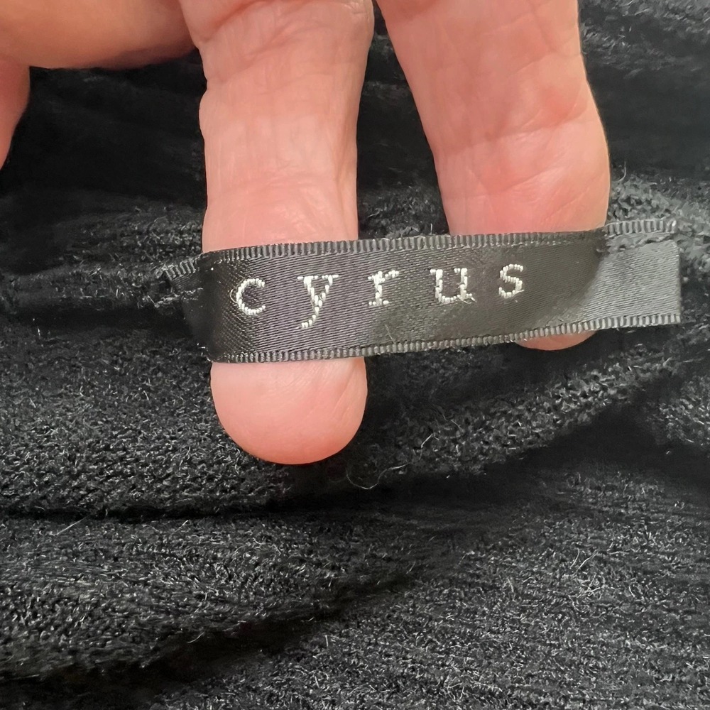 Cyrus Women's Black Rayon Blend Turtleneck Front Pockets Sweater Size S - Picture 5 of 15